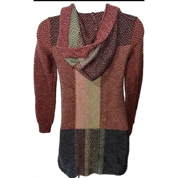 Anthropologie (XS)Sparrow Boho Hoodie Sweater Coat Toggle Lambswool Merino Blend - Picture 2 of 14